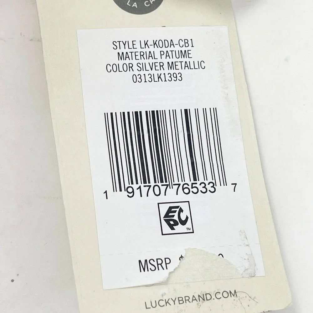 Lucky Brand Koda Crossbody Silver Metallic Topanga Leather Flashy Shiny Party - Picture 15 of 15